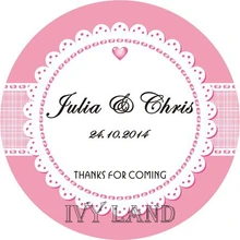 Новая бумага, пользовательские клейкие наклейки/этикетки, для свадьбы/вечерние, круг 5 см