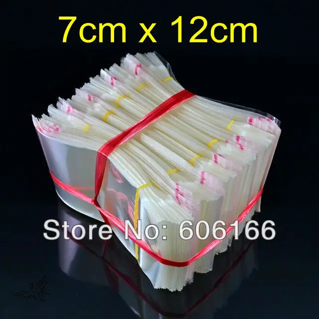 Wholesale 500pcs/lot 7x12 cm Hanging Hole Clear Self Adhesive Seal Poly OPP Bag Plastic Packaging Bags