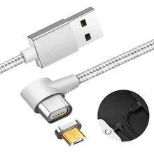 Магнитный кабель Micro USB 90 градусов 2.1A кабель для быстрой зарядки данных для samsung Galaxy htc для huawei зарядное устройство для андроида кабель