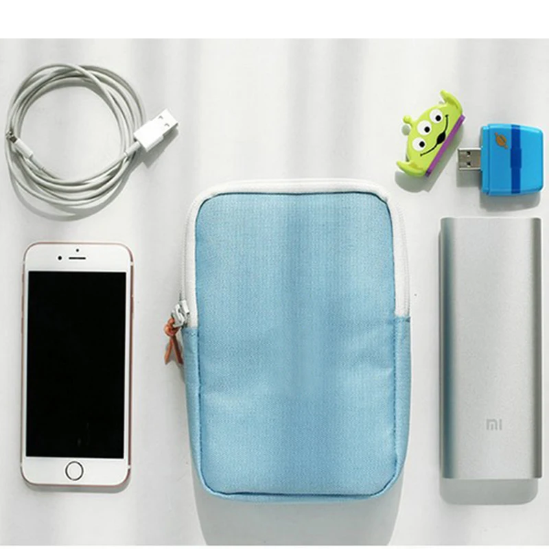 prativerdi Mini Zippered Lock Sqaure Storage Bag Headset box for Earphone Case SD Cards USB Power Bank Charger Travel Organizer3