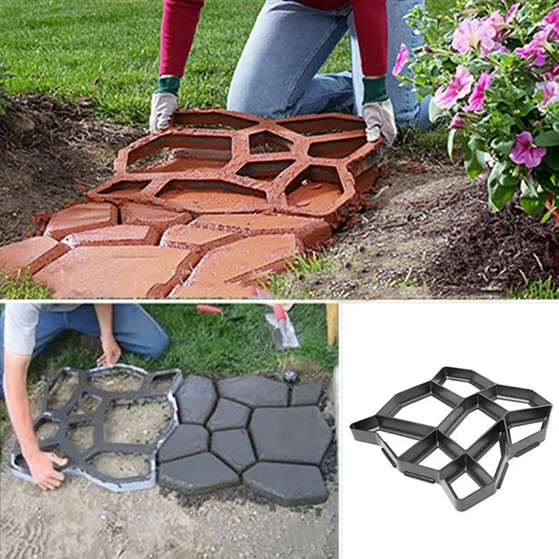 

DIY Plastic Path Maker Mold Manually Paving Cement Brick Stone Road Paving Mold Concrete Molds Tool For Garden Paving Accessory