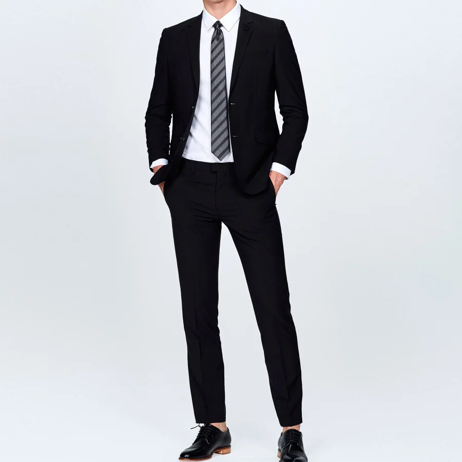 Classic Black Business Costume Suit Dress Groom Tuxedos Slim Fit for Men Wedding Suit 2Pcs(Jacket+Pants ) Blazer Men Suit Notch Classic Black Business Costume Suit Dress Groom Tuxedos Slim Fit for Men Wedding Suit 2Pcs(Jacket+Pants ) Blazer Men Suit Notch