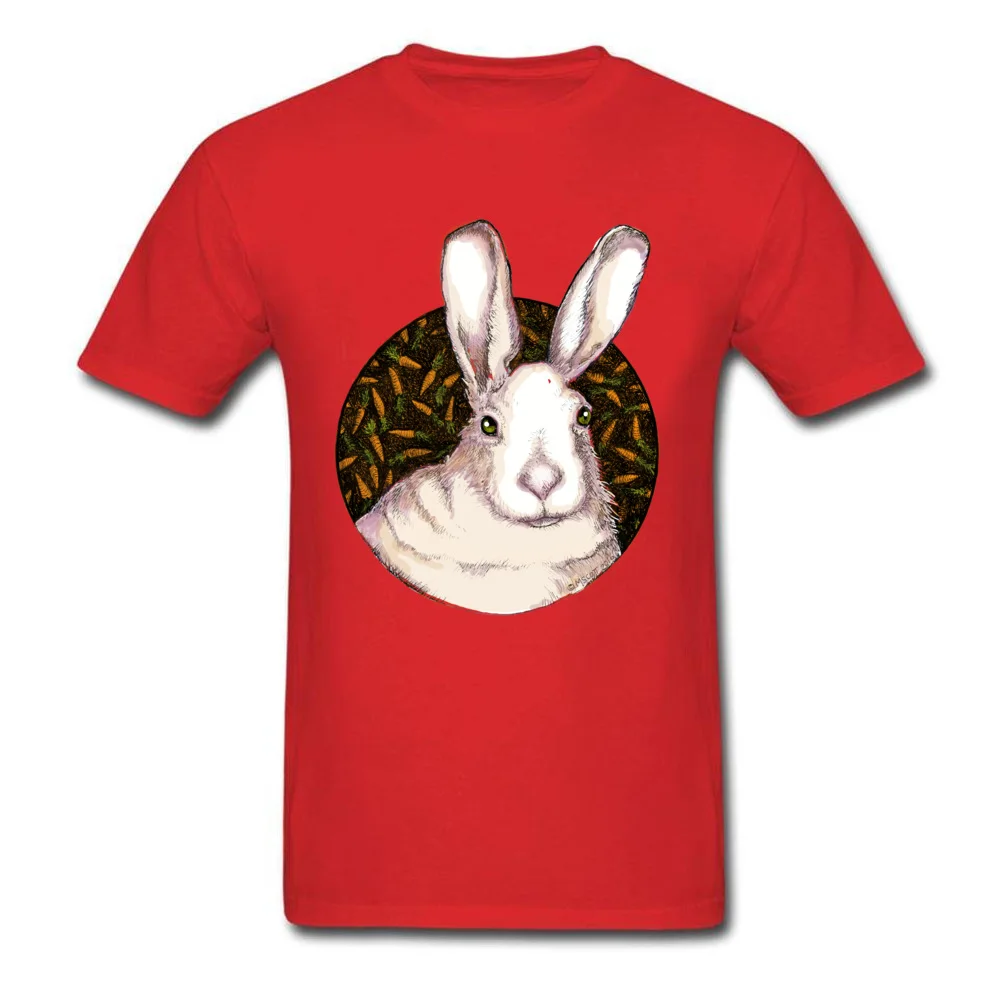 Cool Crewneck T-shirts Summer Fall Tops T Shirt Short Sleeve Faddish Cotton Normal T-Shirt Slim Fit Men Free Shipping Bunny and the Flying Carrots in TechniColor red