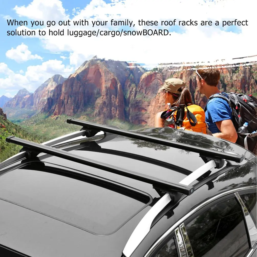 

Universal Car Roof Rack Cross Bars Vehicle Cargo Luggage Carrier Auto Roof Rails With Anti-theft Lock Easy Fit 124CM