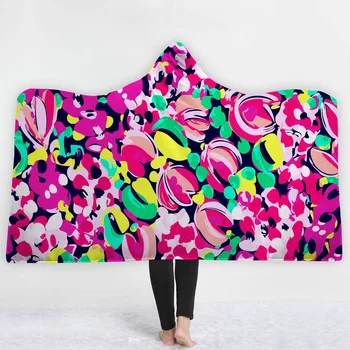 

Printing Hooded Blanket for Adult Microfiber for Adults Kids Sherpa Fleece Wearable Throw Blanket