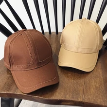 Модные однотонные винтажные женские бейсболки Летние Новые Популярные Повседневные Классические простая Кепка