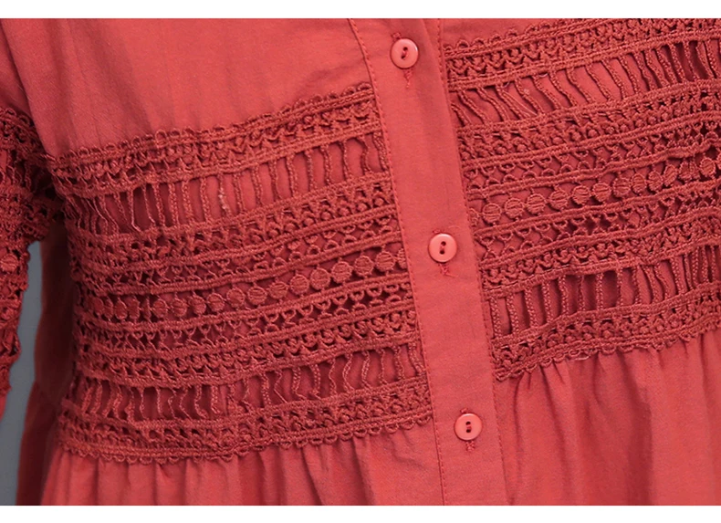 Women Fashion Blouse 2019 New Autumn Cotton Linen Lace Chinese Style Cardigan Full Long Sleeve Female Woman Blouse Vestidos Tops (5)
