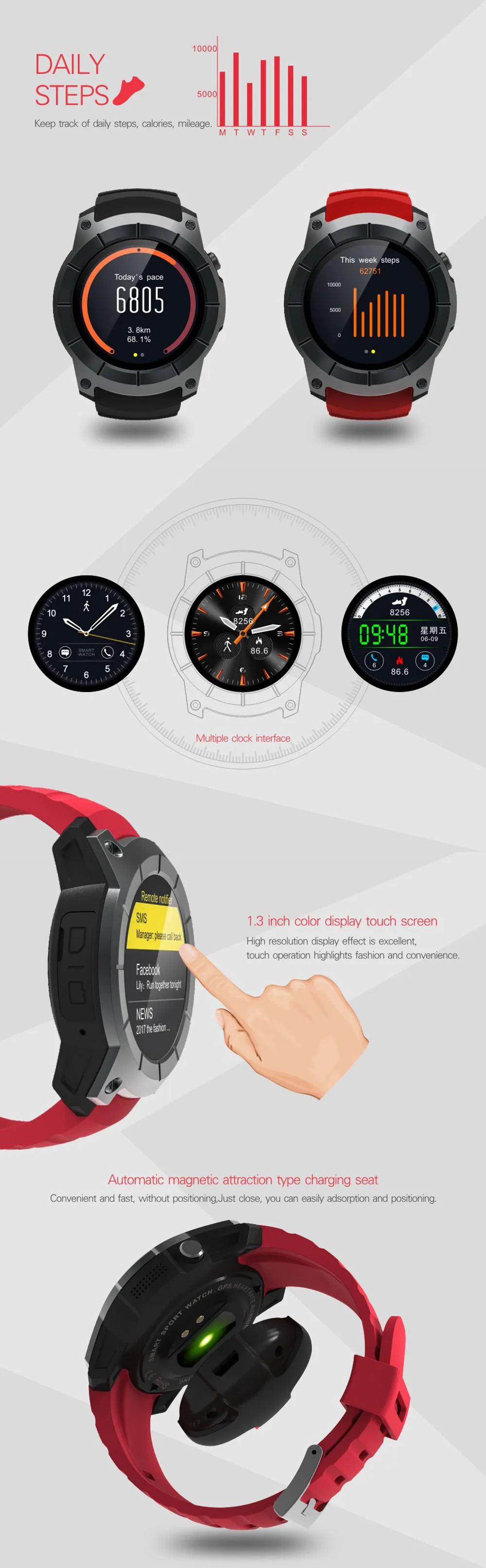 SmarWatch GPS 1,3 pulgadas MTK2503 Monitor 11 SmartLiveWatch