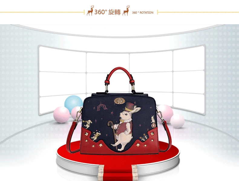 SJ женские сумки на плечо, женская сумка-мессенджер, сумки, сумки Braccialini, фирменный стиль, ручная работа, искусство, мультяшный кролик, джентльмен