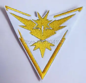 

3" Pokemon Go Team Instinct logo Iron On Patch HOT Pocket Comics Embroidered Emblem applique Costume Cosplay Team