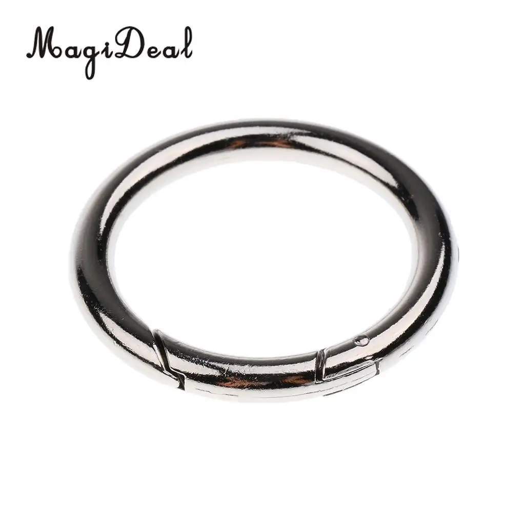 Outdoor 5 Pieces Round Push Gate Snap Open Hook Spring Ring Key Chain Carabiner 15/20/25/30/35/40/44/49mm for Camping Hiking