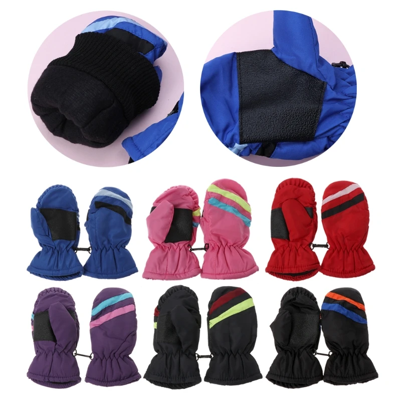 Детская рукавица для детей 2-5 лет, зимние теплые уличные перчатки для мальчиков и девочек, водонепроницаемые и ветрозащитные