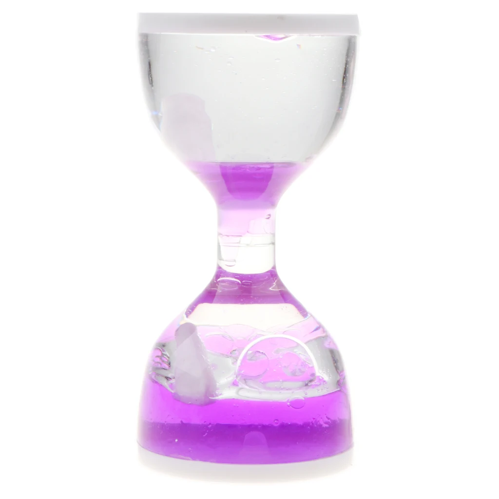 Dolphin Liquid Motion Bubbler Timers, Oil Hourglass Sensory Relaxation Toy Visual Bubble for Office & Desk Decor Gifts Purple