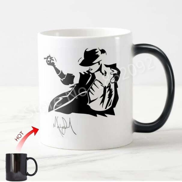 

Novelty Michael Jackson Dancing Drawing Magic Mug Cup Funny Cool Michael Jackson Coffee Mugs Tea Cups Autography Birthday Gifts