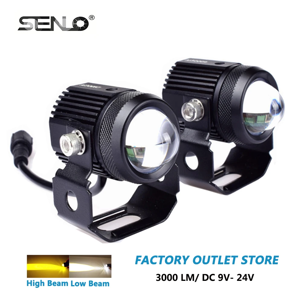 

2019 Upgraded Universal LED Headlight Head Lamp 3000LM Dual Color M11 for Electromobile Motorcycles ATV SUV