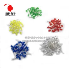 500 шт./лот 5 мм светодиодный набор диодов разных цветов красный зеленый желтый синий белый