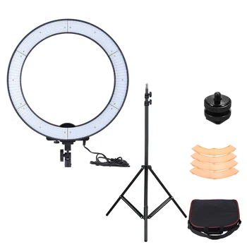 

Andoer LA-650D LED Ring Light Kit 600 LEDs Stepless Adjustment Studio Light with Light Stand Orange Color Filter Mount Adapter