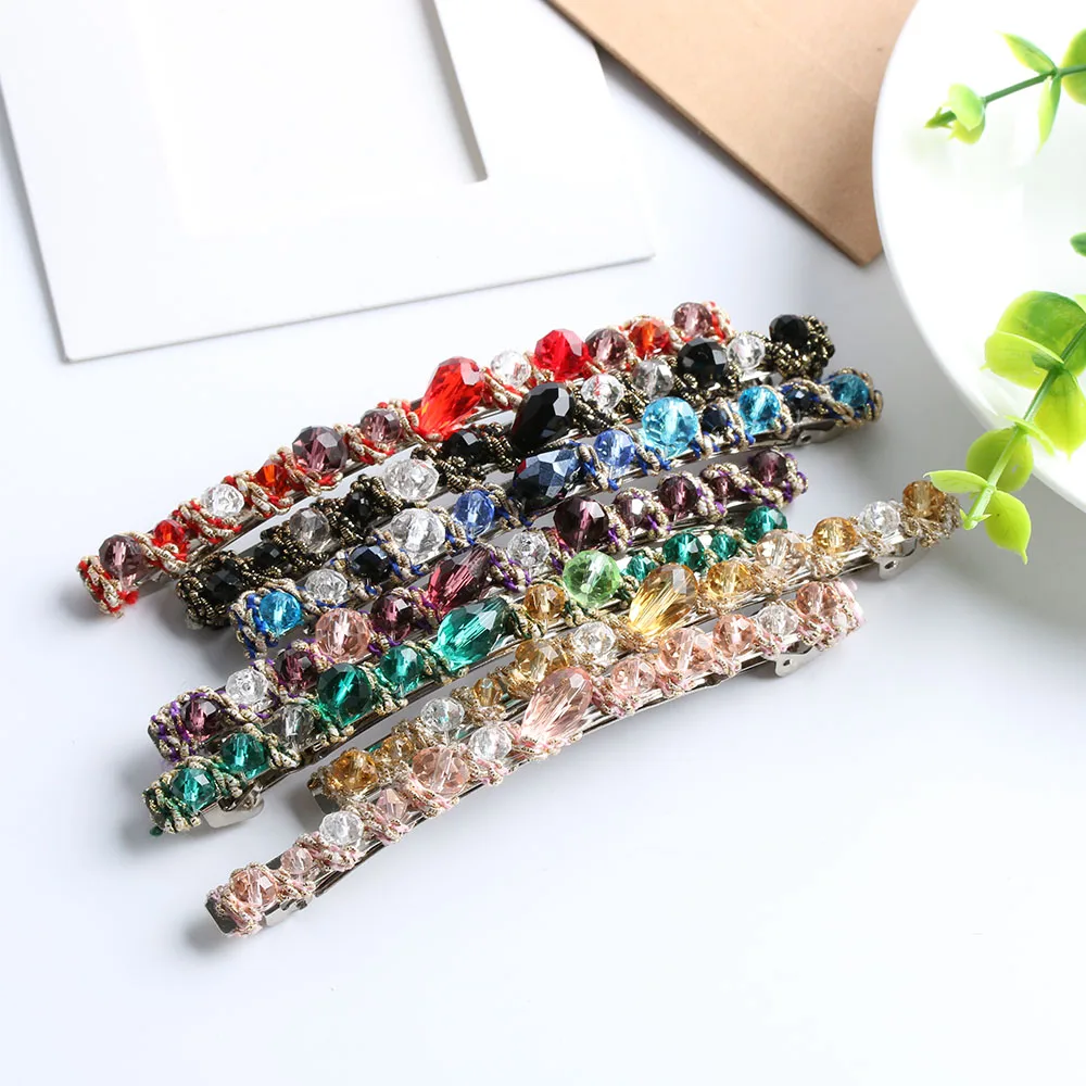 1Pcs Shiny Korean Style Crystal Rhinestone Barrette for Women Girls Elegant Hairpin Headwear Hair Clip Hair Accessories