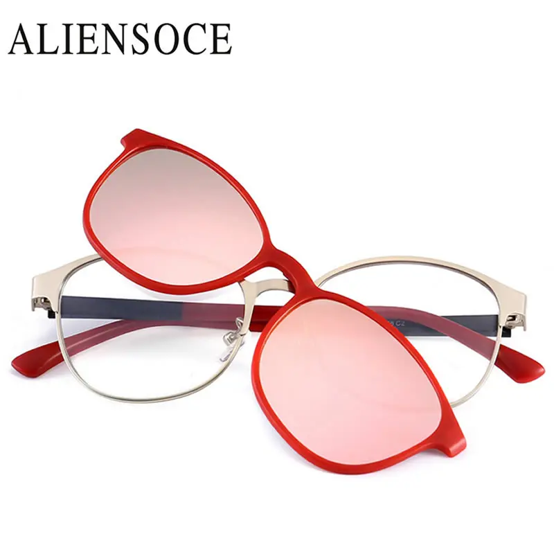 

ALIENSOCE Clip On Sunglasses Men Polarized Magnet Sunglasses Magnetic Clip Sunglasses for Women Polarized Flip Up Prescription