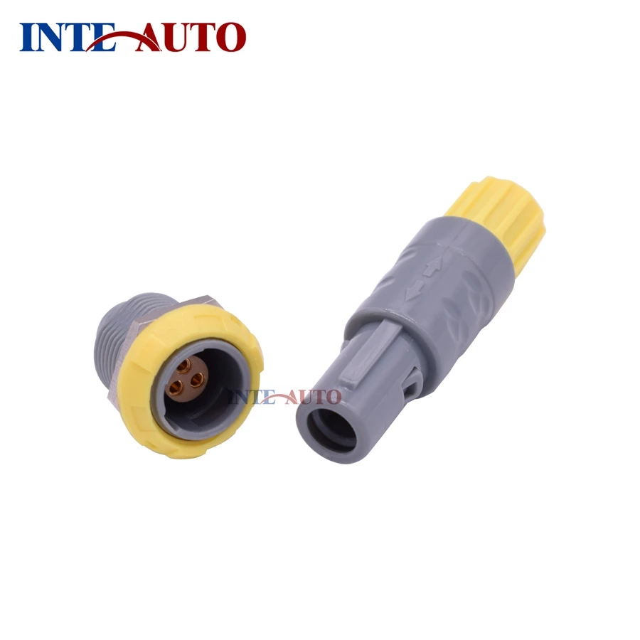

China factory wholesale plastic medical connector, replacement M14 1P push pull plug receptacle, PAG PKG 3 Pins