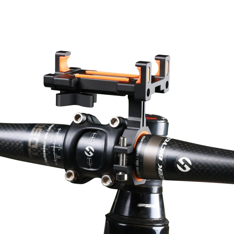360 градусов вращающийся велосипед Телефон подножка; алюминиевый сплав Поддержка GPS для велосипеда стойку для 3,5-7 дюймов регулируемое крепление велосипедный кронштейн