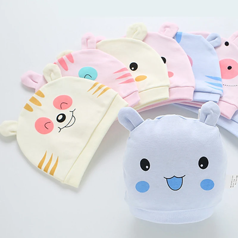 

Baby hat made of pure cotton Cute cartoon image newborn hat baby cap