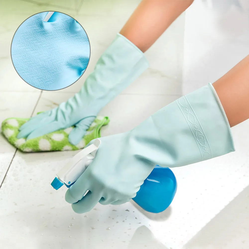 

1 Pair Multi Purpose Long Magic silicone rubber gloves Waterproof scrub glove silicone dish washing gloves kitchen G514