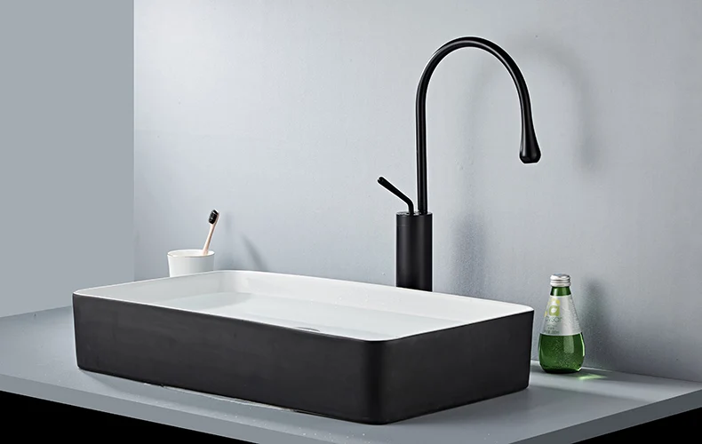 Смеситель для ванной комнаты 360 Поворотный носик смеситель для раковины с одной ручкой белый кухонный кран черный смеситель для раковины