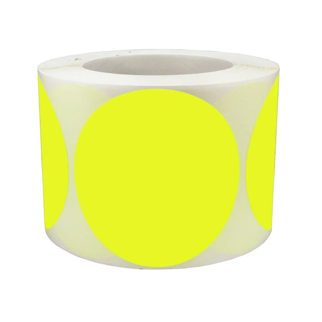 Sticker Fluorescent Yellow Color Coding Dot Labels Circle Stickers Self-adhesive and Removable Office Sticker for All Teachers