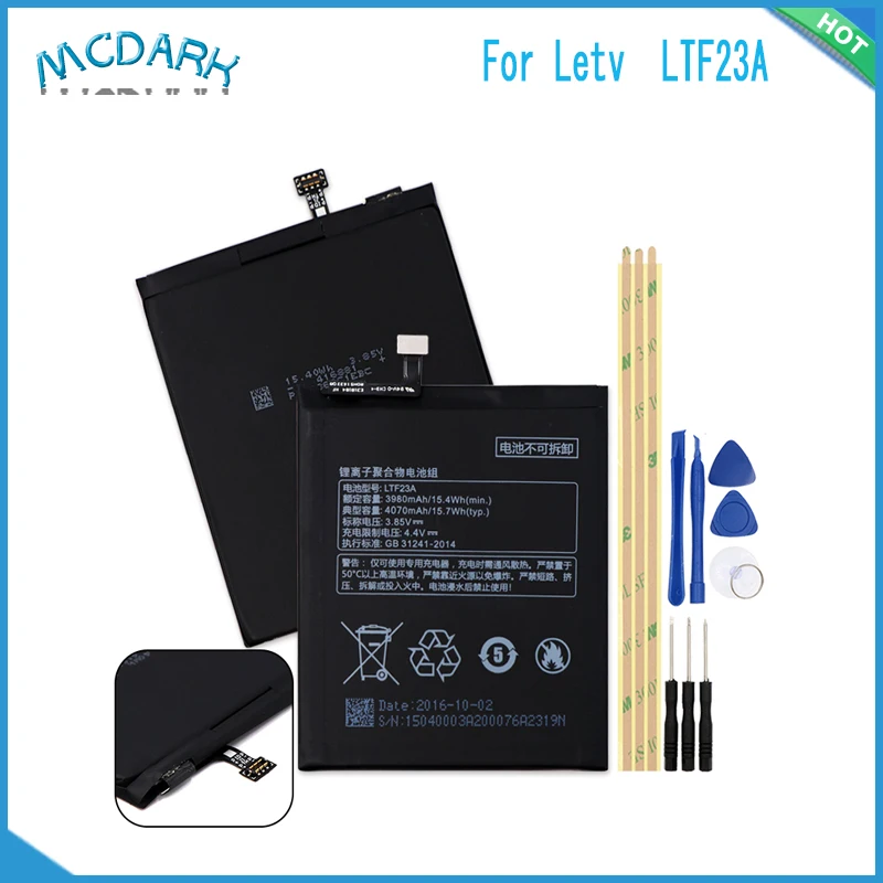 

Mcdark 4070mAh Top capacity for Letv LTF23A Battery For Letv Pro3 X720 X722 X728 Phone Replacement Batteries Rechargeable+Tools