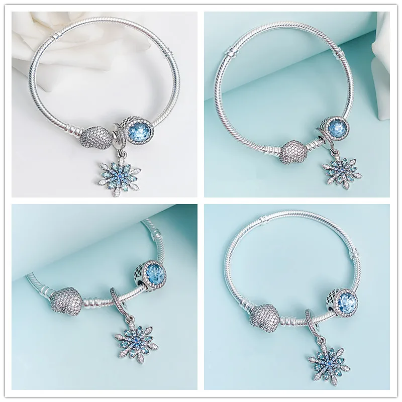 

2019 Euro Charm logo Carving Silver 925 pandoras bracelet bangle for women jewelry making,1pz