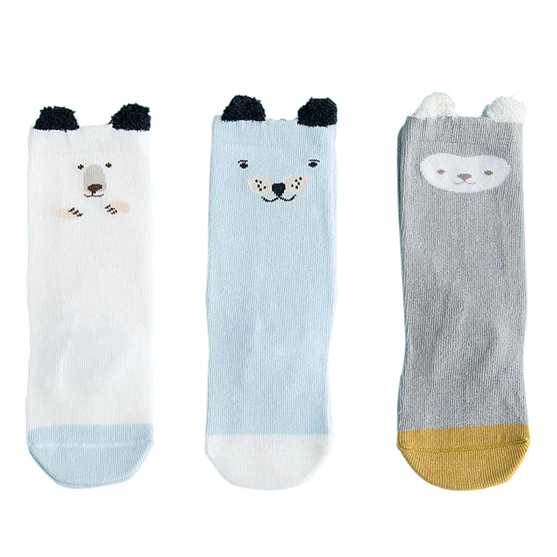 Детские носки Новые 3 шт/комплект новорожденных носки для маленьких мальчиков и девочек милый хлопок мультфильм животных печати детские