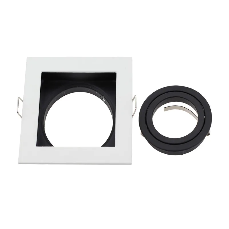 

6pcs LED Spot Downlight Fixture Square Recessed LED Ceiling Light Adjustable Frame MR16 GU10 Bulb Fixture Downlight Holder