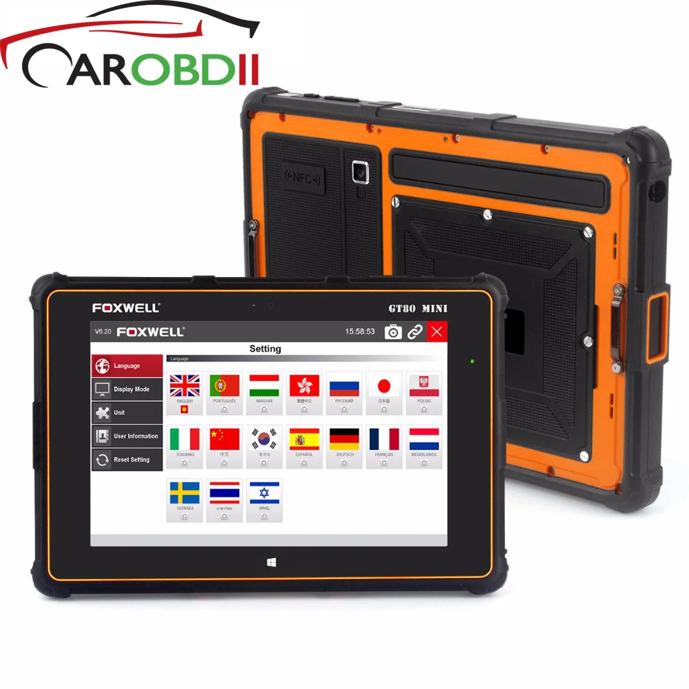 

GT80 Mini FOXWELL OBD OBD2 Diagnostic Car Scanner Injector Coding DPF Air Bag SRS ABS TPMS Reset Full System Automotive Scanner