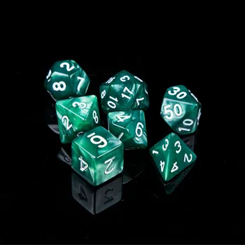 

7pcs Polyhedral Dice Number Game Dice Set Acrylic Dice For Table Game Playing Random Color
