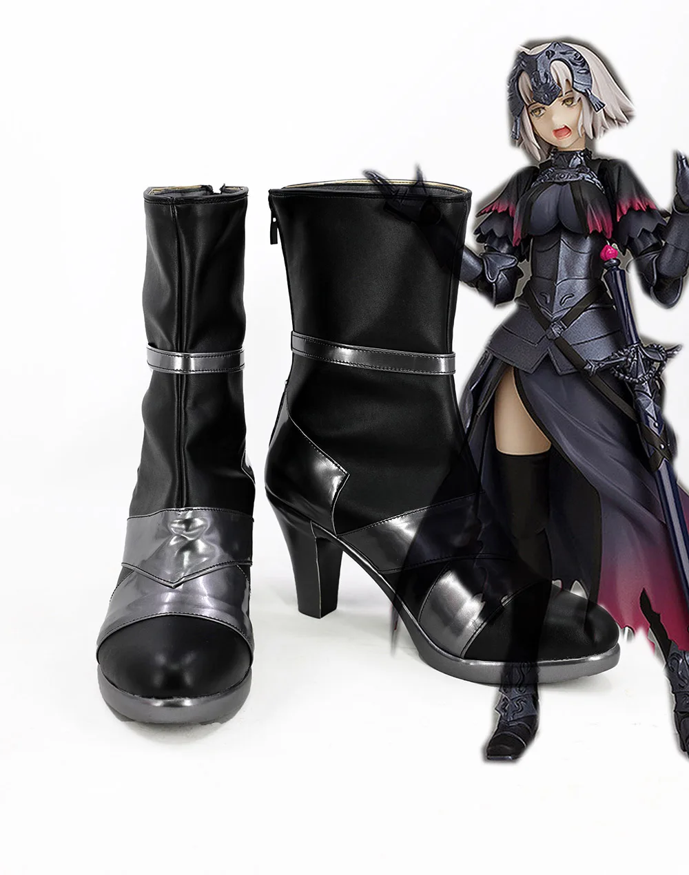 

FGO Jeanne d'Arc Cosplay Fate Grand Order Alter Jeanne d'Arc Cosplay Boots High Heel Shoes Custom Made