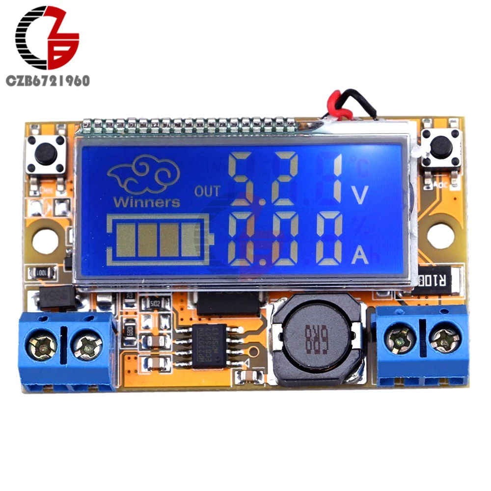 DC-DC понижающий источник питания понижающий преобразователь мощности двойной дисплей Регулируемый понижающий регулятор напряжения Модуль 5 в 12 В Чехол DIY Kit