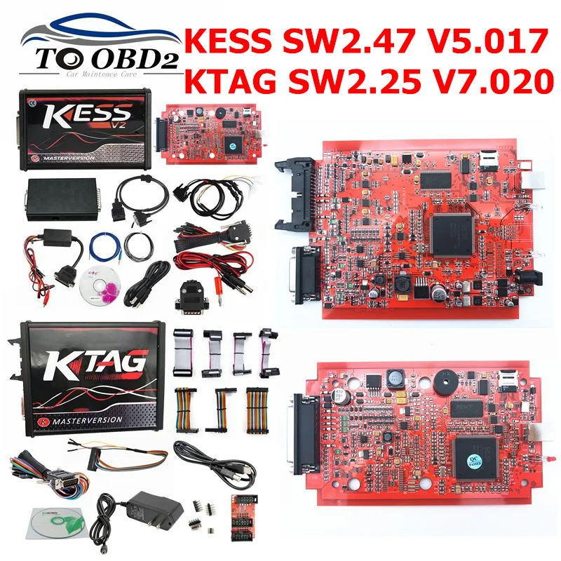 

KESS V2 V2.47 V5.017 EU Red ECM Titanium KTAG V2.25 V7.020 4 LED Online Master Version ECU OBD2 Manager car/truck Programmer