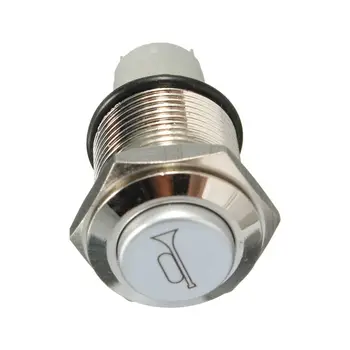 

MOOL 12V 16mm Car LED Light Momentary Horn Button Metal Switch Push Button Green