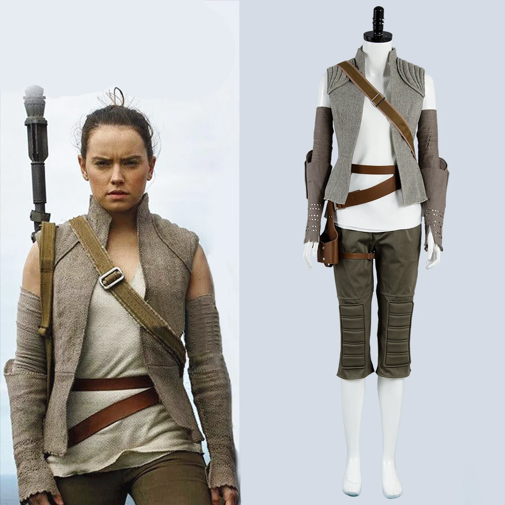 

Star Wars 8 Cosplay Costume The Last Jedi Rey Cosplay Costume Outfit Adult Women Rey Costume Halloween Carnival Costume