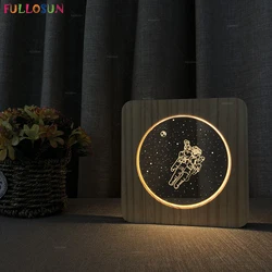 Lampe LED d'illusion 3D Style nordique, lampe décorative d'astronaute pour Table de nuit, cadeau créatif de noël, nouveauté 