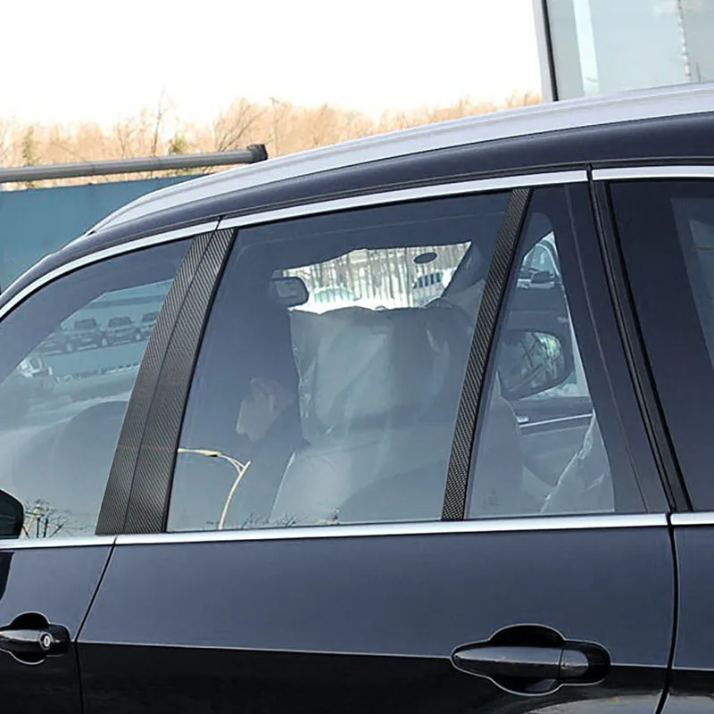 Наклейка из углеродного волокна B-отделка стоек автомобиля Декор окна E90 старый 3 серии E90 черный 2005-2012