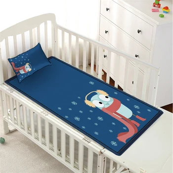 

Cartoon Animal Baby Summer Sleeping Bed Mat Sheet Students Dormitory Bed Mattress Protector Cover Summer Ice Silk Sleep Mat Set