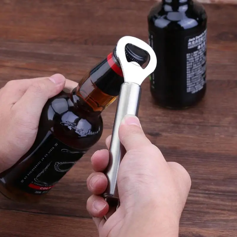 

Simple Stainless Steel Beer Opener Handheld Wine Beer Soda Glass Cap Bottle Opener Bar Tool Home Kichen Gadget