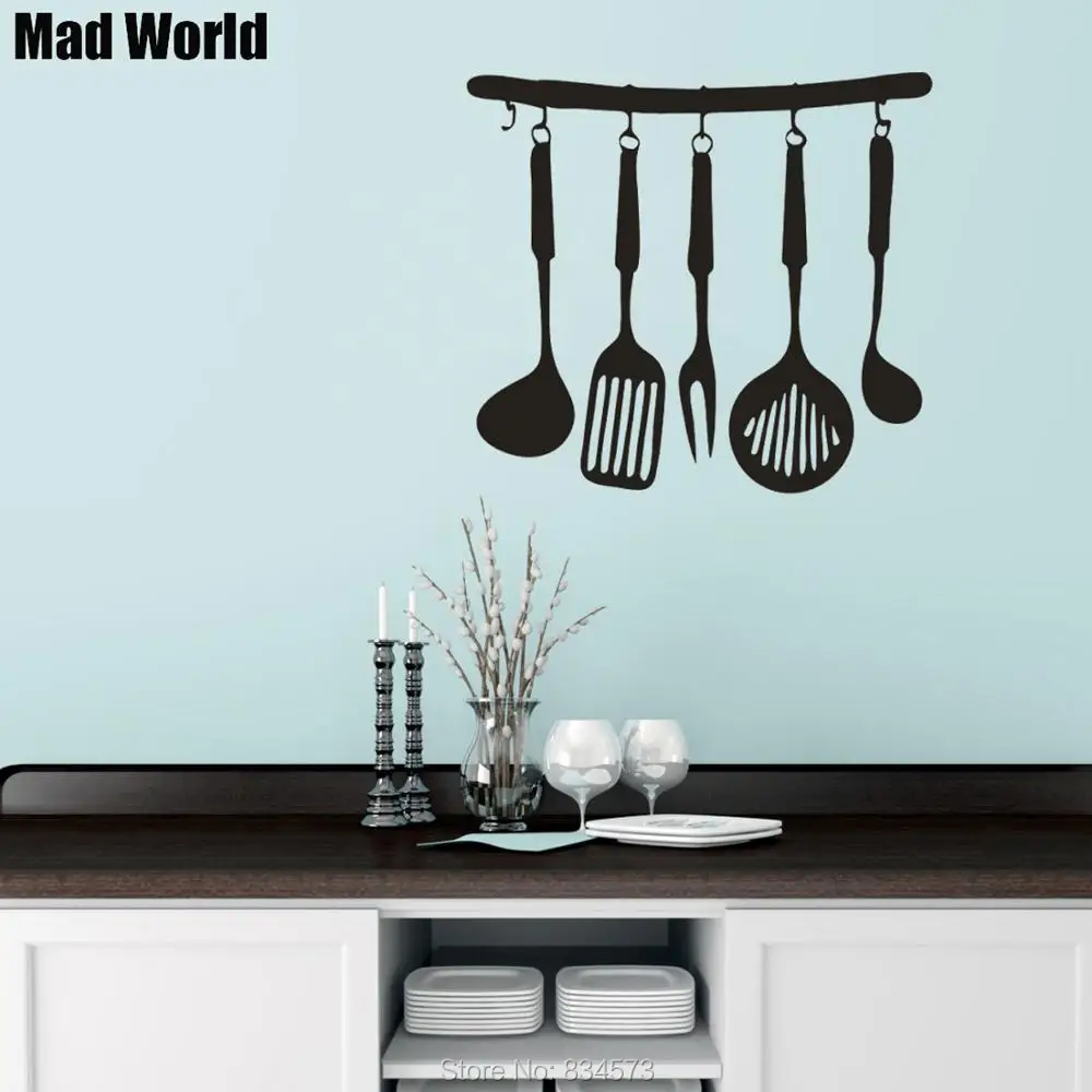 Cooking Utensils Kitchen Restaurant Food Wall Art Stickers Wall Decals