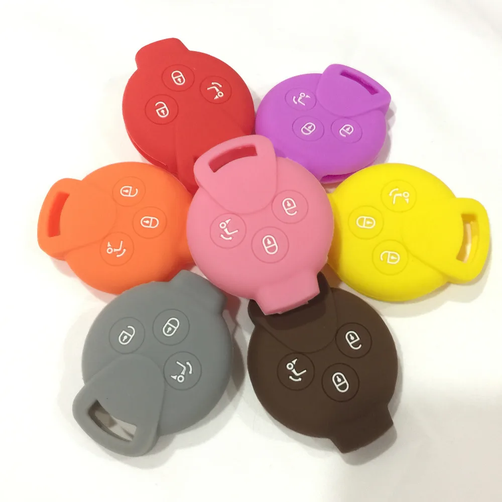 Silicone RUBBER car key cover fit for Benz Smart k City Coupe Cabrio ROADSTER FORTWO Forfour 3