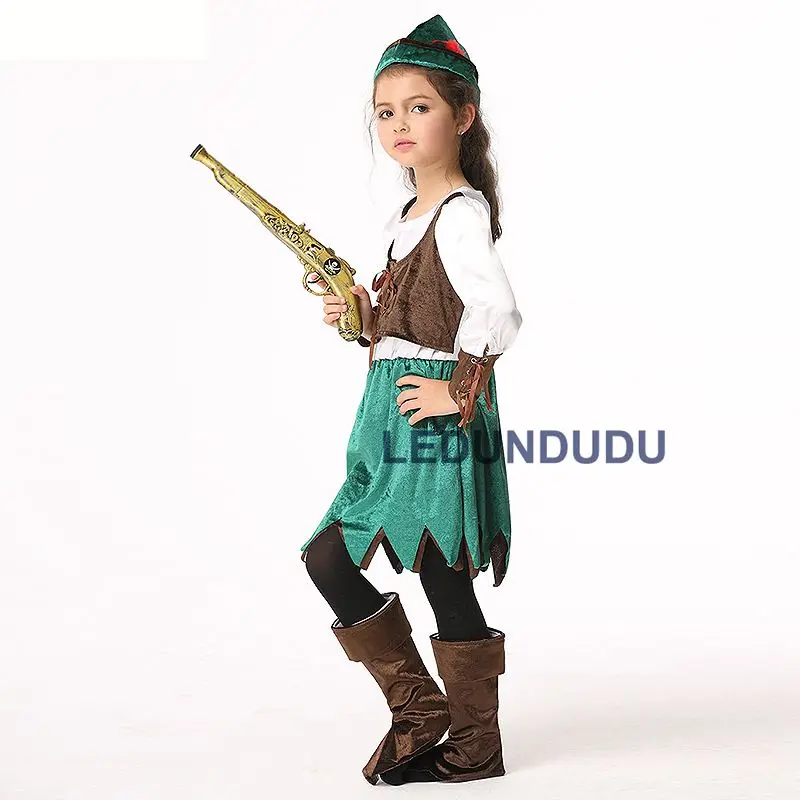 Hot Kids Halloween Carnival Cosplay Pirate Costume Girls Fancy Party Outfits Children Princess Dress  (15)