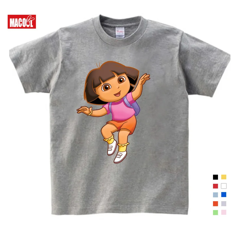 Girls/Boys/Babys/Kids Pure Cotton Summer Clothes T Shirts Funny Top T Shirts Kids White Comfort Toddler Dora Explorer Tees