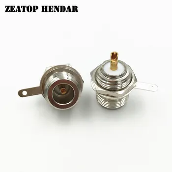 

50Pcs Brass N Type Female Jack Bulkhead Solder Panel Mount Straight RF Coaxial Connector High Quality