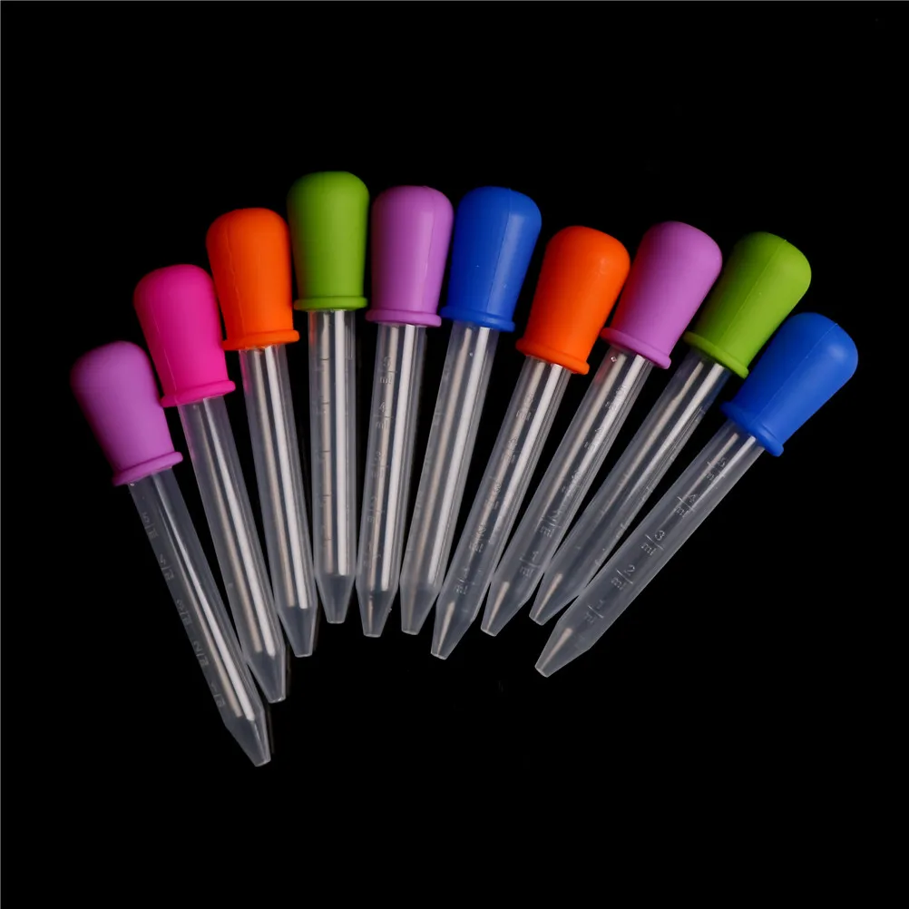 

1Pcs New 5ML Clear SiliconePipette Liquid Food Dropper Burette Color Random Delivery Plastic Baby Medicine Dropper Spoon